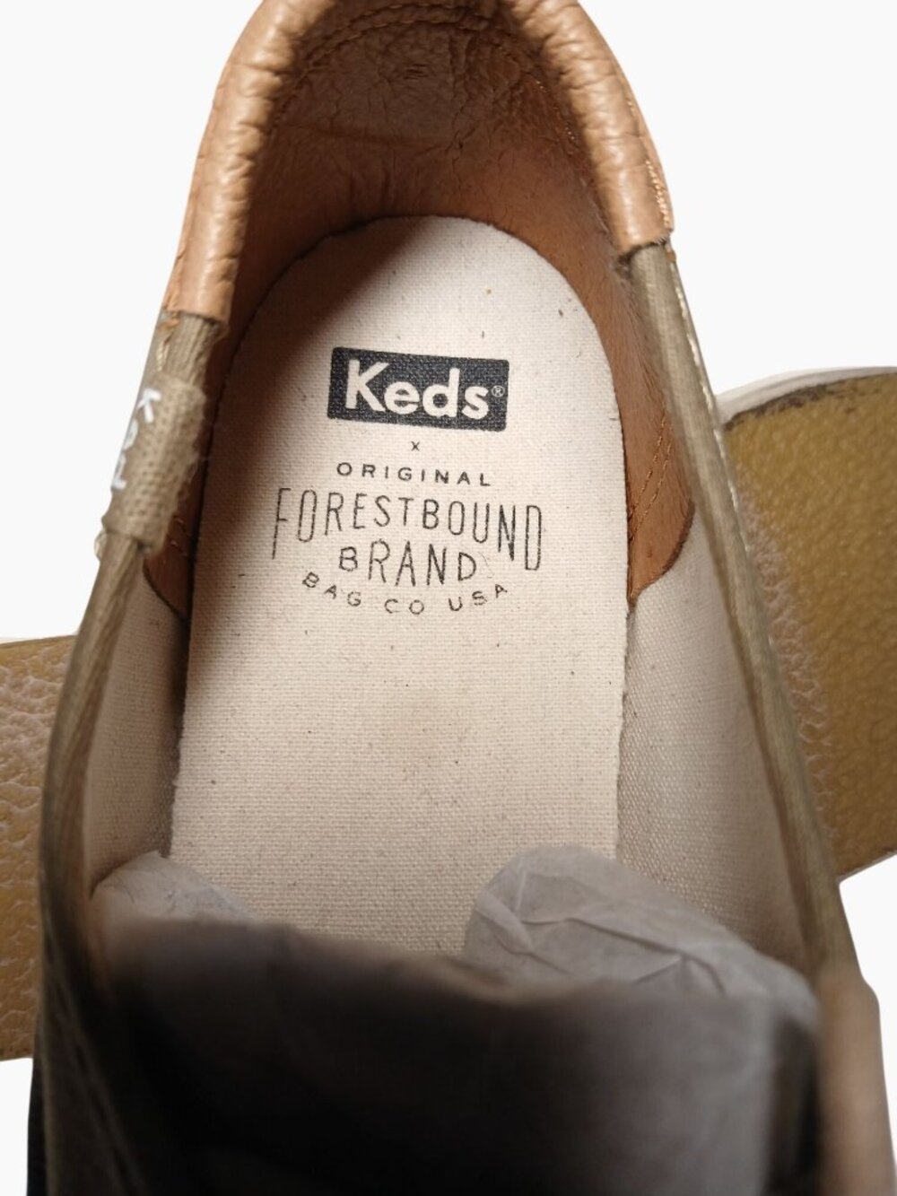 Keds x Forestbound Champion Womens Khaki Taupe Canvas Sneakers Size 8 Rubber Toe - Picture 12 of 12